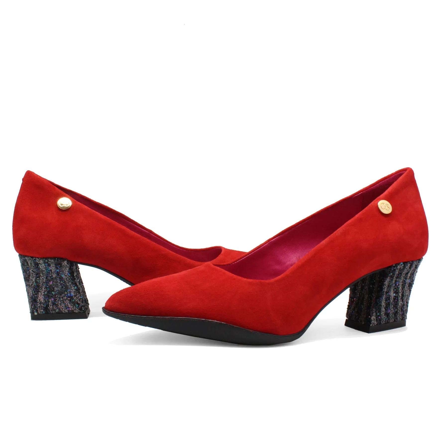 Lu Lu - Red Suede low heel