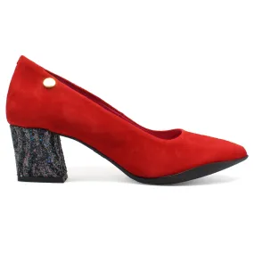 Lu Lu - Red Suede low heel