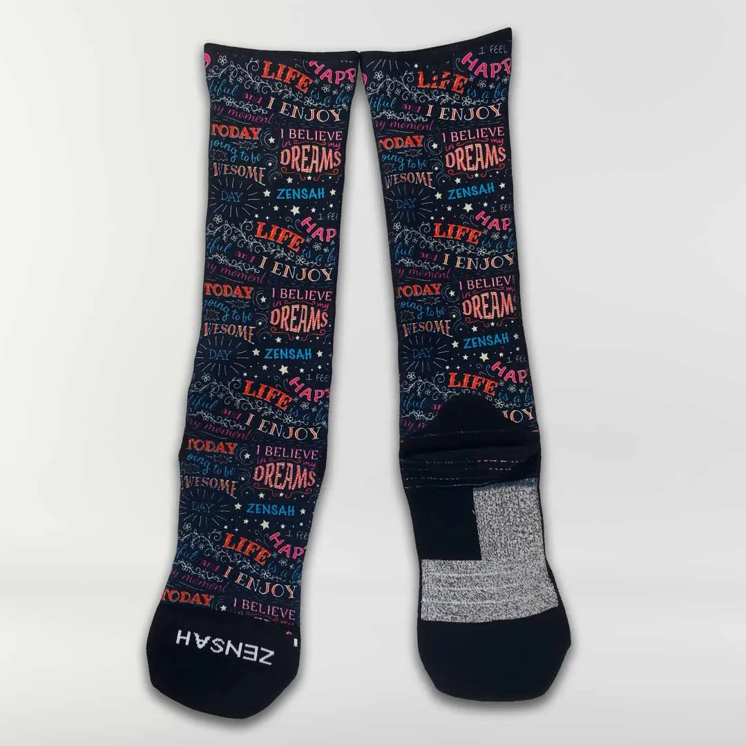 Motivational Quotes Compression Socks (Knee-High)