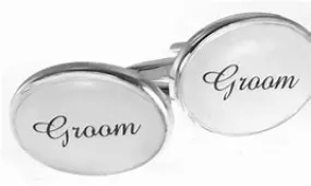 OVAL WEDDING CUFFLINKS