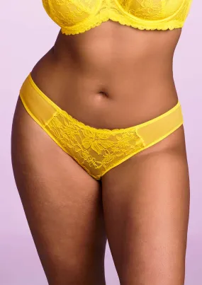 Pretty In Petals Bright Yellow Lace Bikini Underwear