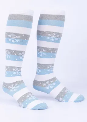 Shimmer Snowflake Stripe Stretch-It Knee Socks