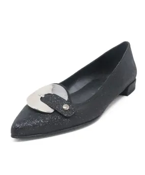 Stuart Weitzman Black Glitter Flats sz 7