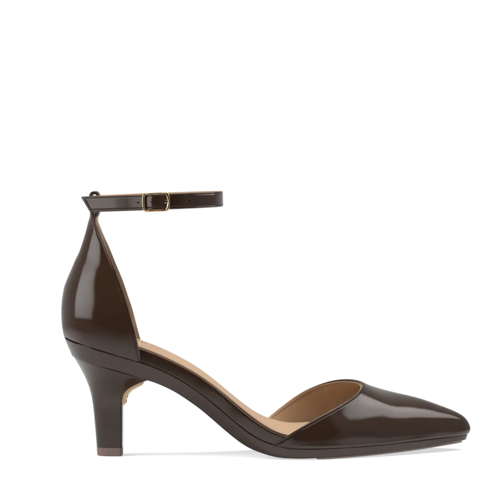 The D'Orsay - Cocoa Patent   Stiletto Heel Kit 3 Cocoa - FINAL SALE