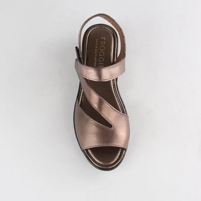 Velcro Sandal in Lead Metallic - 12538