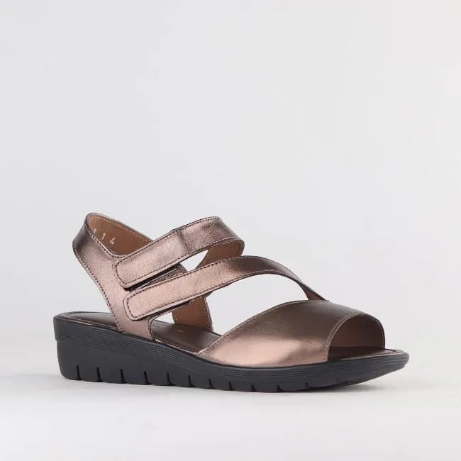 Velcro Sandal in Lead Metallic - 12538