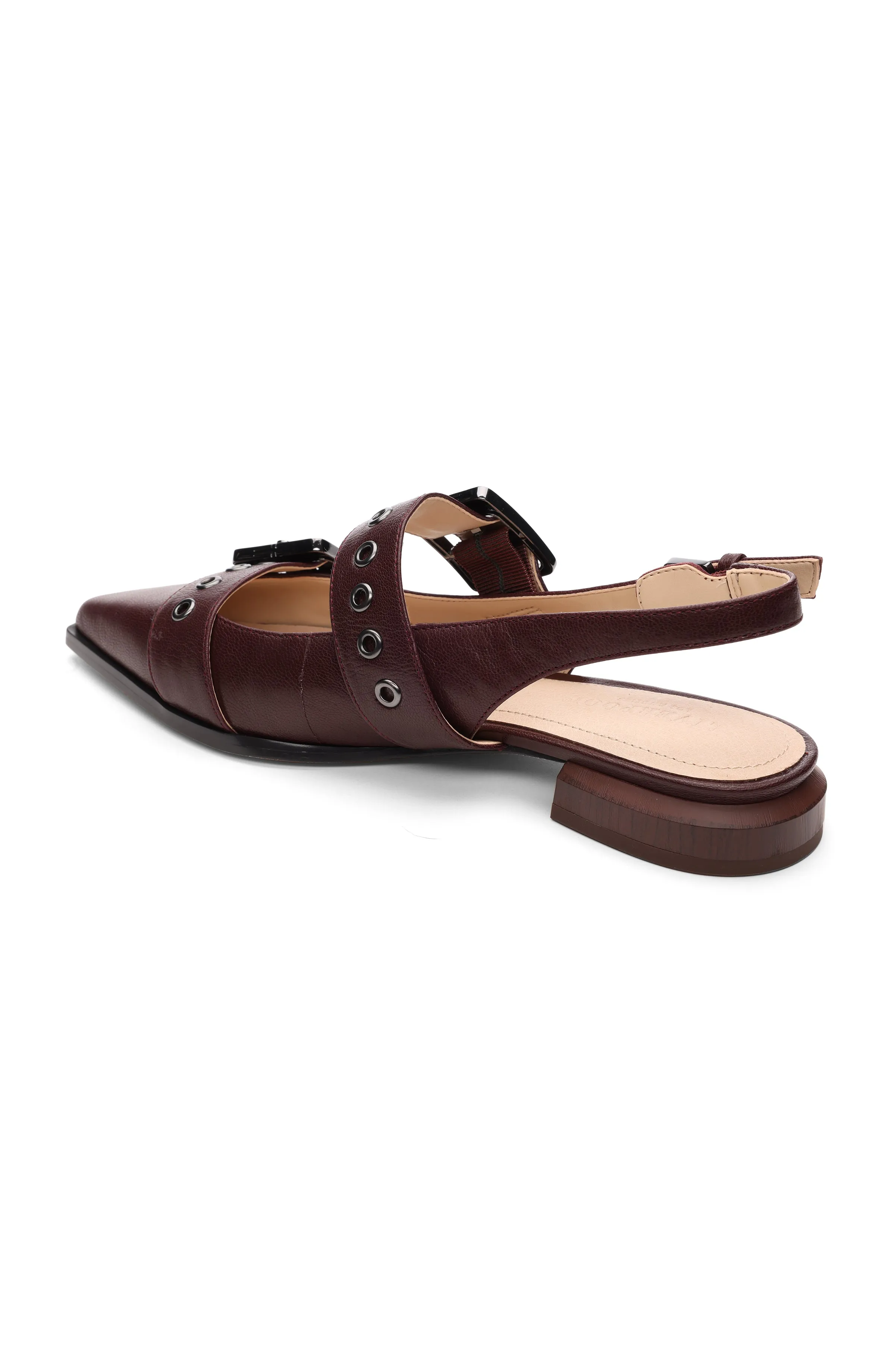 VILLA LEATHER SLINGBACK WITH DOUBLE BUCKLE